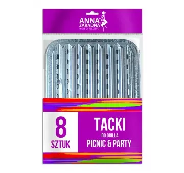 AKC. GRILL Tacki aluminiowe duże prostokątne 8SZT 1